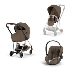 Cybex Mios 4.0 Style Rosegold Coconut Brown zestaw 3w1 z fotelikiem Cloud T i-Size