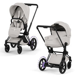 Cybex e-Priam 5.0 Matt Black City Grey wózek 2w1 głęboko-spacerowy