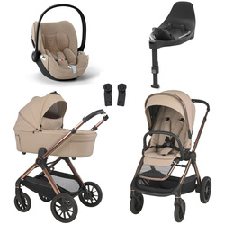 Espiro Code Loving Beige zestaw 4w1 z fotelikiem Cloud T Plus i bazą Base T