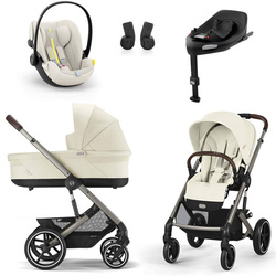Cybex Balios S Lux 2.0 Seashell Beige zestaw 4w1 z fotelikiem Cloud G Plus i Bazą G