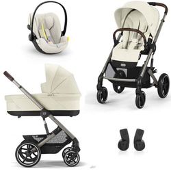 Cybex Balios S Lux 2.0 Seashell Beige zestaw 3w1 z fotelikiem Cloud G Plus