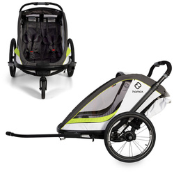 Hamax Breeze White/Green Podwójna przyczepka rowerowa 