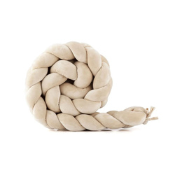 Waldin Welurowy Warkocz ochraniacz do łóżeczka 210 cm Beż