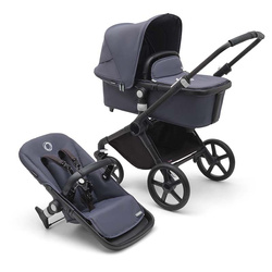 Bugaboo Fox Cub Black/Stormy Blue wózek 2w1 głęboko-spacerowy