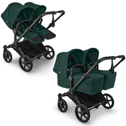 Bugaboo Donkey 6 Twin Black/Fern Green wózek 2w1 dla bliźniąt