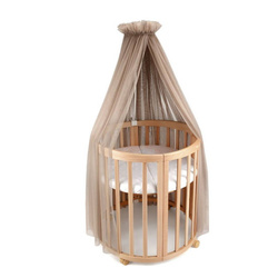 Waldin Tiulowy baldachim do łóżeczka Taupe + stelaż na baldachim