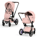 Cybex e-Priam 5.0 Champagne Gold Peach Pink wózek 2w1 głęboko-spacerowy