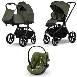 My Junior Wózek Mavi Olive Green zestaw 3w1 z fotelikiem Cybex Cloud G3 Plus