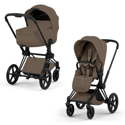 Cybex Priam 5.0 Matt Black Coconut Brown wózek 2w1 głęboko-spacerowy