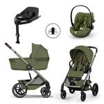 Cybex Balios S Lux 2026 ze składaną gondolą Moss Green zestaw 4w1 z fotelikiem Cloud G3 i-Size Plus i Bazą G3