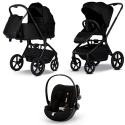 My Junior Wózek Mavi Pure Black zestaw 3w1 z fotelikiem Cybex Cloud G3 Plus