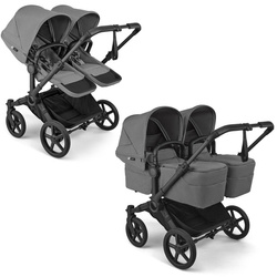 Bugaboo Donkey 6 Twin Black/Moon Grey wózek 2w1 dla bliźniąt