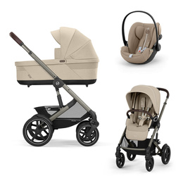 Cybex Talos S Lux Almond Beige wózek 3w1 głęboko-spacerowy z fotelikam Cloud G Plus