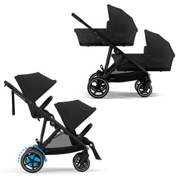 Cybex e-Gazelle S Moon Black zestaw 4w1 z dodatkowym siedziskiem i gondolą