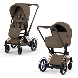 Cybex e-Priam 5.0 Rosegold Coconut Brown wózek 2w1 głęboko-spacerowy