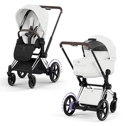Cybex e-Priam 5.0 Chrome Brown Off White wózek 2w1 głęboko-spacerowy