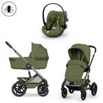 Cybex Talos S Lux 2026 Moss Green ze składaną gondolą zestaw 3w1 z fotelikiem Cloud G3 i-Size Plus