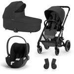 Cybex Balios S Lux Moon Black zestaw 3w1 z fotelikiem Cloud T i-Size Plus