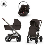 Cybex Talos S Lux 2026 Chocolate Brown ze składaną gondolą zestaw 3w1 z fotelikiem Cloud G3 i-Size Plus