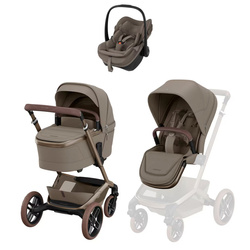 Maxi Cosi Fame Oak Truffle zestaw 3w1 z fotelikiem Maxi Cosi Pebble Slide Pro