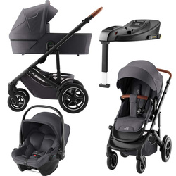 Britax Romer Smile 5Z Midnight Grey zestaw 4w1 z fotelikiem Baby Safe Core Midnight Grey z Bazą