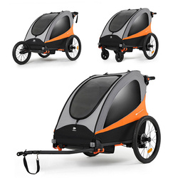 Kinderkraft Nava Pomarańczowa przyczepka rowerowa 3w1