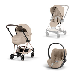Cybex Mios 4.0 Style Rosegold Cozy Beige zestaw 3w1 z fotelikiem Cloud T i-Size