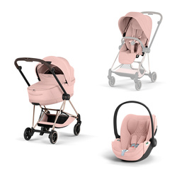 Cybex Mios 4.0 Style Rosegold Peach Pink zestaw 3w1 z fotelikiem Cloud T i-Size