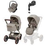 Maxi Cosi Fame Saphire Sand zestaw 4w1 z fotelikiem Maxi Cosi Pebble Slide Pro i Bazą FamilyFix Slide Pro