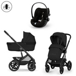 Cybex Talos S Lux 2026 Moon Black ze składaną gondolą zestaw 3w1 z fotelikiem Cloud G3 i-Size Plus