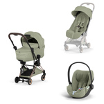 Cybex Coya 2 Style Rosegold Sage Green zestaw 3w1 z fotelikiem Cloud T i-Size