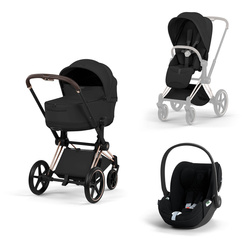 Cybex Priam 5.0 Rosegold Sepia Black zestaw 3w1 z fotelikiem Cloud T i-Size