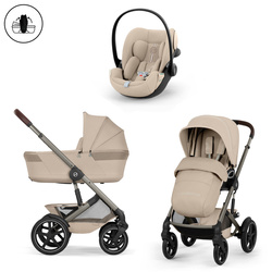 Cybex Talos S Lux 2026 Almond Beige ze składaną gondolą zestaw 3w1 z fotelikiem Cloud G3 i-Size Plus
