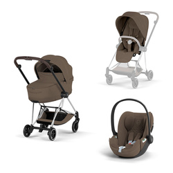 Cybex Mios 4.0 Style Chrome Brown Coconut Brown zestaw 3w1 z fotelikiem Cloud T i-Size