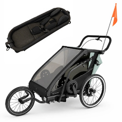 Muuvo Trail Green Przyczepka 3w1 z wkładką dla noworodka