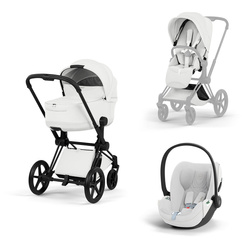 Cybex Priam 5.0 Matt Black Off White zestaw 3w1 z fotelikiem Cloud T i-Size