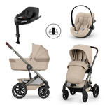 Cybex Talos S Lux 2026 Almond Beige ze składaną gondolą zestaw 4w1 z fotelikiem Cloud G3 i-Size Plus i Bazą G3