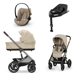 Cybex Talos S Lux Almond Beige wózek 4w1 głęboko-spacerowy z fotelikam Cloud G Plus i bazą G
