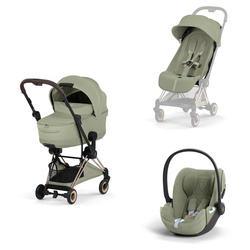 Cybex Coya 2 Style Rosegold Sage Green zestaw 3w1 z fotelikiem Cloud T i-Size