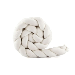 Waldin Welurowy Warkocz ochraniacz do łóżeczka 210 cm Ecru