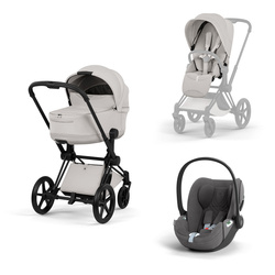 Cybex Priam 5.0 Matt Black City Grey zestaw 3w1 z fotelikiem Cloud T i-Size