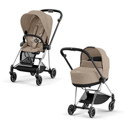 Cybex Mios Chrome Black Cozy Beige wózek głęboko-spacerowy 2w1
