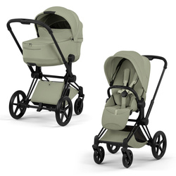 Cybex Priam 5.0 Matt Black Sage Green wózek 2w1 głęboko-spacerowy