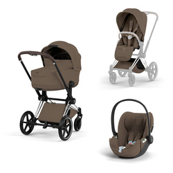 Cybex Priam 5.0 Chrome Brown Coconut Brown zestaw 3w1 z fotelikiem Cloud T i-Size