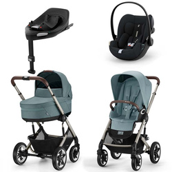 Cybex Talos S Lux Sky Blue zestaw 4w1 z fotelikiem Cybex Cloud G i-Size PLUS i bazą Base G