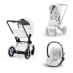 Cybex e-Priam 5.0 Rosegold Off White zestaw 3w1 z fotelikiem Cloud T i-Size