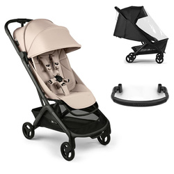 Bugaboo Butterfly 2 Desert Taupe zestaw z pałąkiem i folią przeciwdeszczową