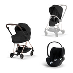 Cybex Mios 4.0 Style Rosegold Sepia Black zestaw 3w1 z fotelikiem Cloud T i-Size