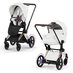 Cybex e-Priam 5.0 Rosegold Off White wózek 2w1 głęboko-spacerowy